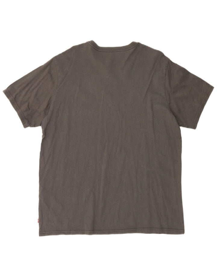 Męski T-shirt Levi's o swobodnym kroju z grafiką, duży, szary, bawełniany