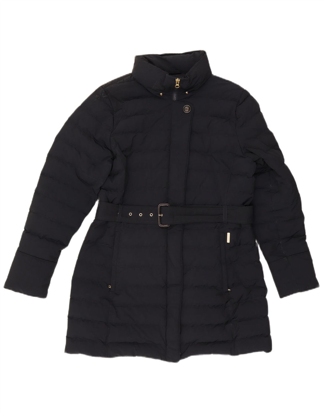 Damski płaszcz ocieplany Woolrich UK 16, duży, granatowy, poliester