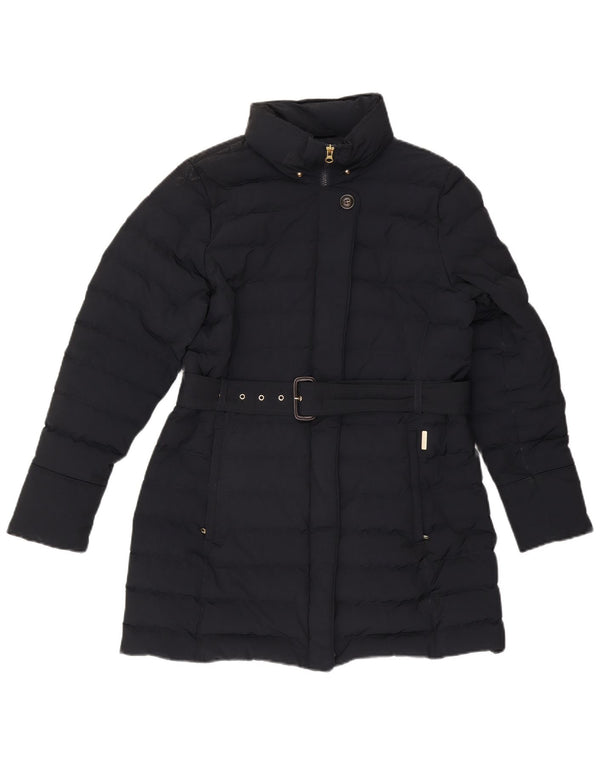 Damski płaszcz ocieplany Woolrich UK 16, duży, granatowy, poliester