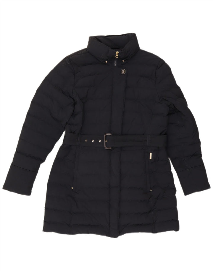 Damski płaszcz ocieplany Woolrich UK 16, duży, granatowy, poliester