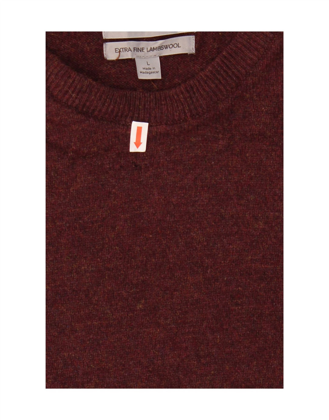 Marks & Spencer Męski sweter z okrągłym dekoltem, duży, bordowy, wełniany