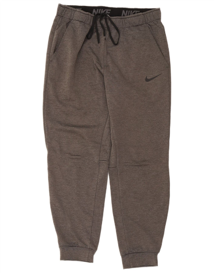 Męskie spodnie dresowe Nike Dri Fit Standard, duże, szare, poliestrowe