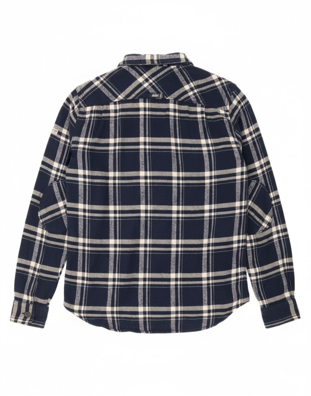 Męska koszula flanelowa Superdry, duża, granatowa, bawełniana w kratę