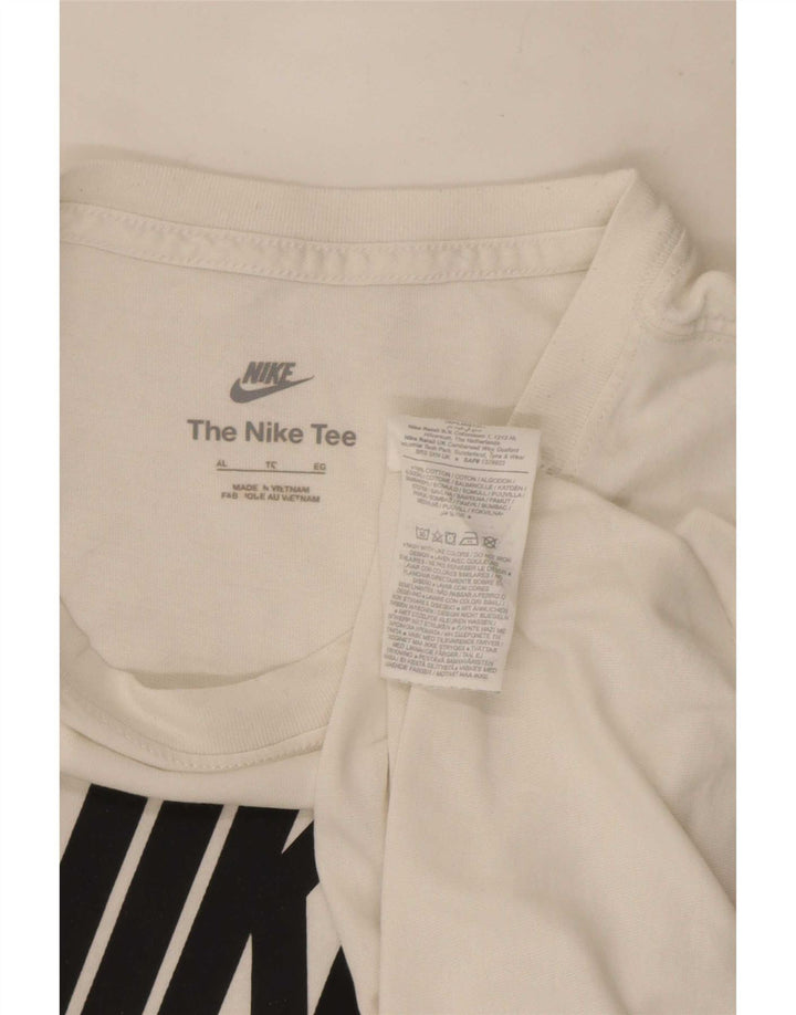 Męska koszulka z grafiką Nike, XL, biała, bawełniana