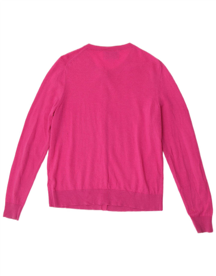 Marks & Spencer Damski sweter kardigan UK 12 Średni różowy Wełna Merino