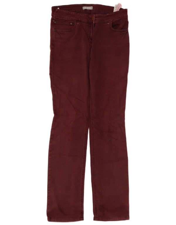 Marks & Spencer Damskie proste dżinsy UK 12 Medium W34 L33 Burgundowa bawełna
