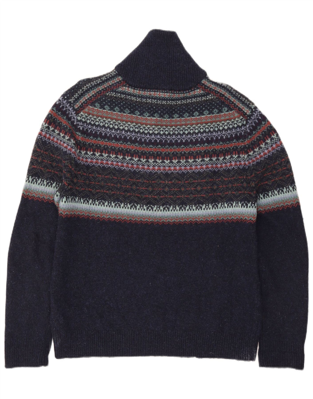 Męski sweter polo White Stuff, duży, granatowy, wełniany Fair Isle