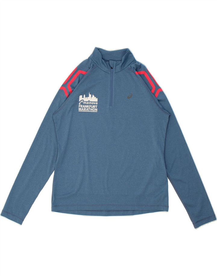 OASIS Womens Graphic Zip Neck Pullover Tracksuit Top UK 14 Medium Blue Vintage Oasis and Second-Hand Oasis from Messina Hembry 