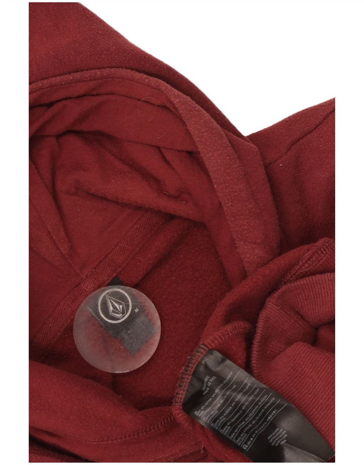 Męski sweter z kapturem Volcom, średniej wielkości bordowa bawełna