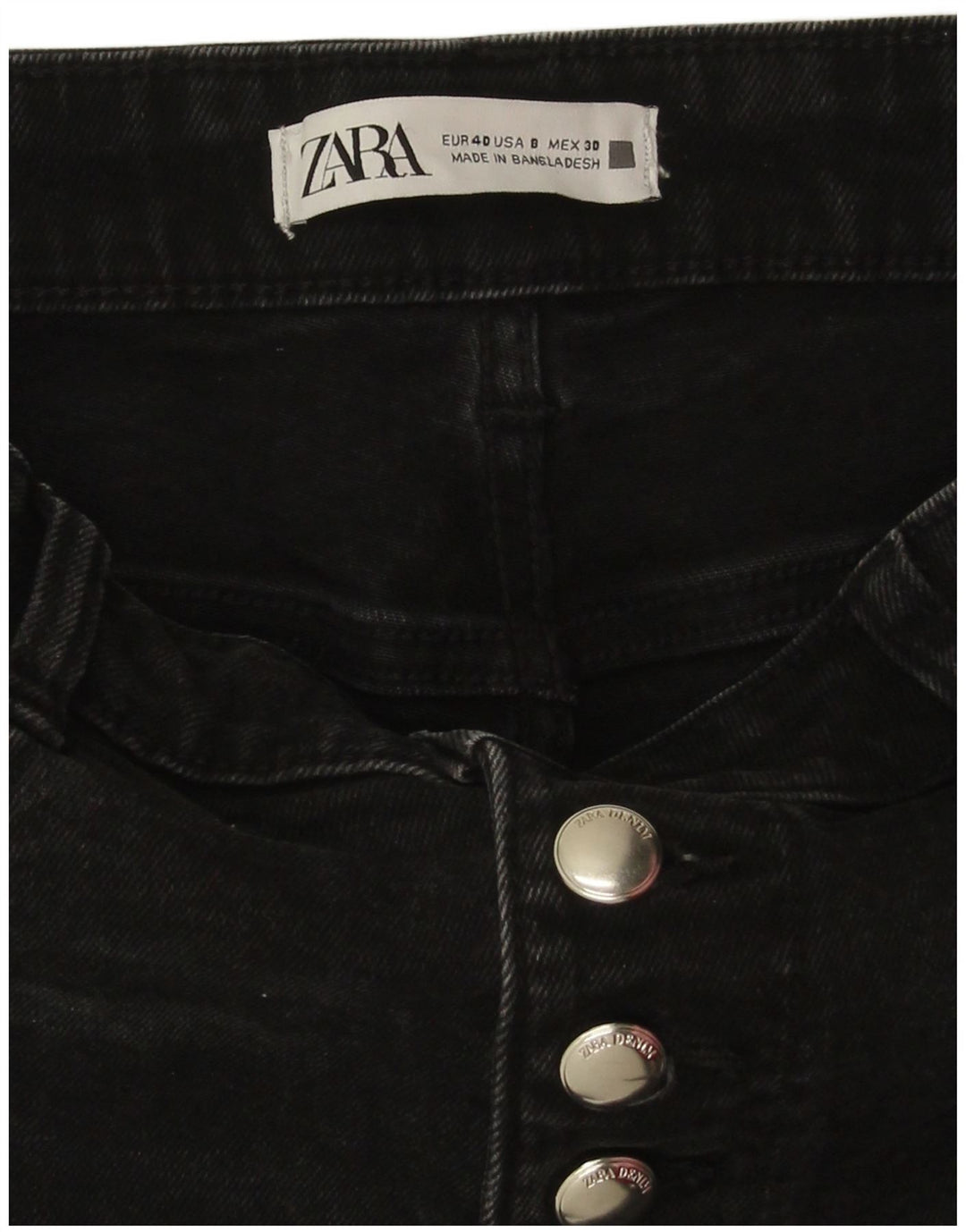 Damskie jeansy Bootcut Zara EU 40 Medium W30 L26 Czarna bawełna