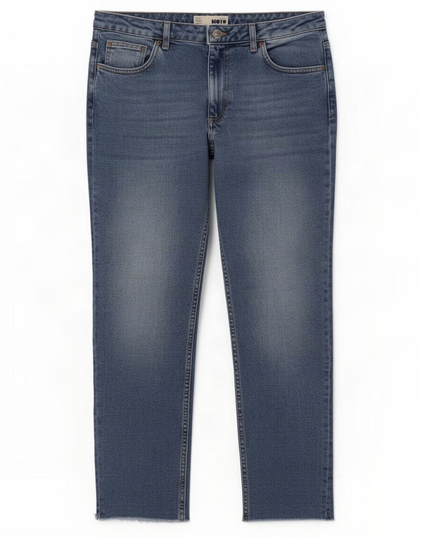 Damskie jeansy zwężane Topshop W34 L26 Niebieskie bawełniane