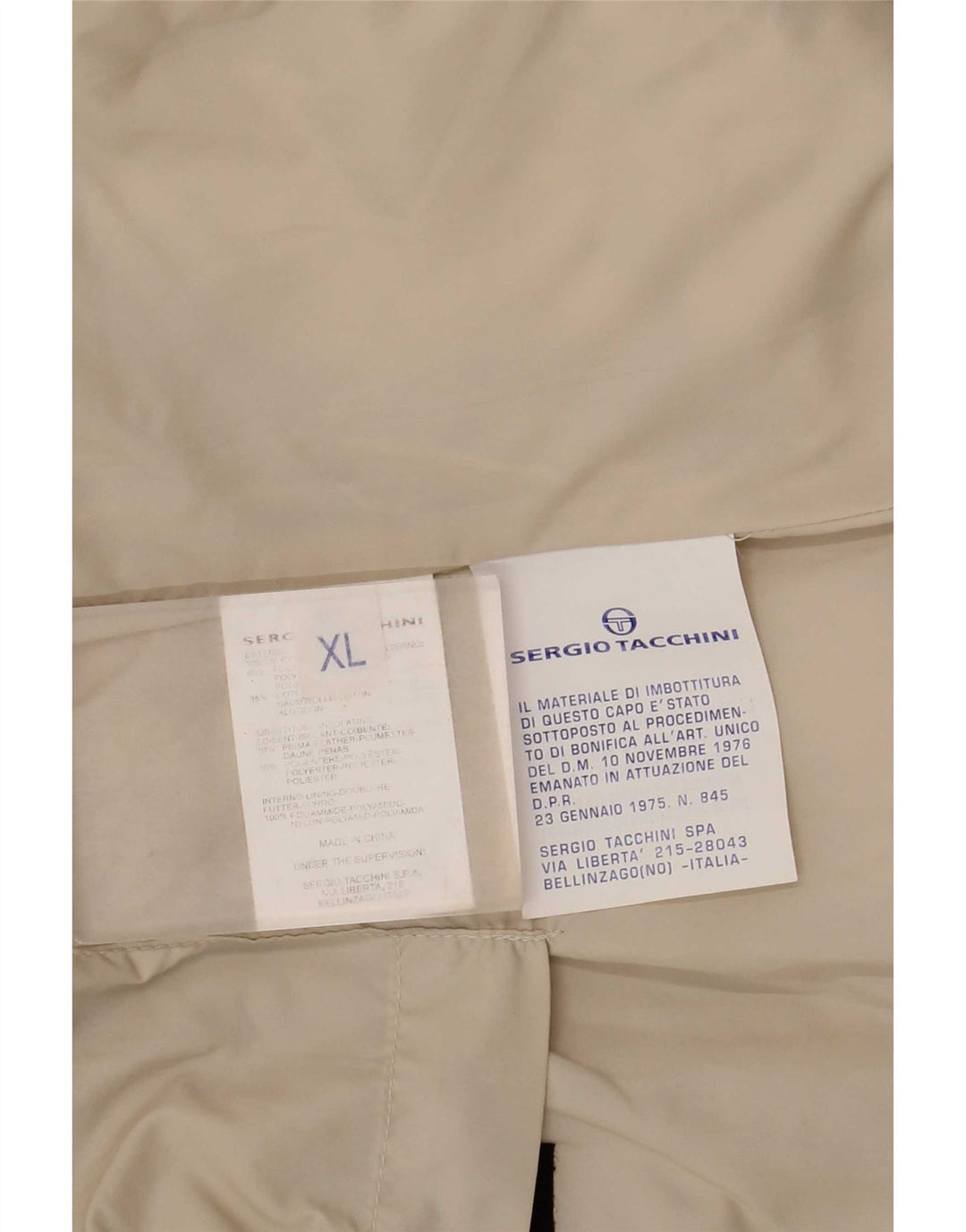 Męska wyściełana kamizelka Sergio Tacchini UK 42 XL, beżowy poliester