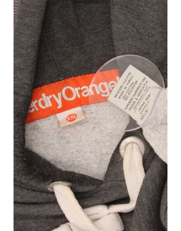 Męski sweter z kapturem Superdry 2XL, szary, bawełniany