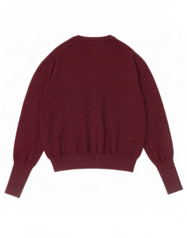 Marks & Spencer Damski sweter typu Crop Cardigan UK 14, średni burgund, nakrapiany