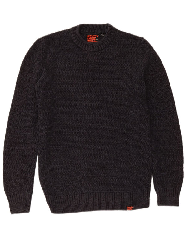 Męski sweter Superdry z okrągłym dekoltem, mały, granatowy, bawełniany