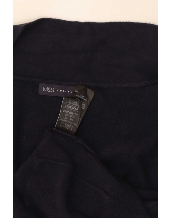 Marks & Spencer Damski sweter o przedłużonym fasonie, UK 12, średni granatowy
