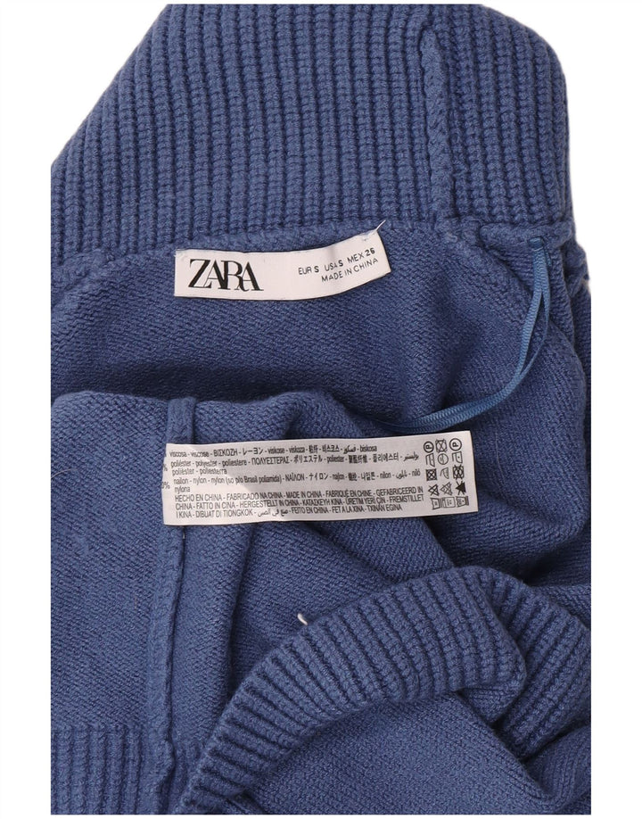 Damski sweter oversize Zara z okrągłym dekoltem UK 10 Small Blue