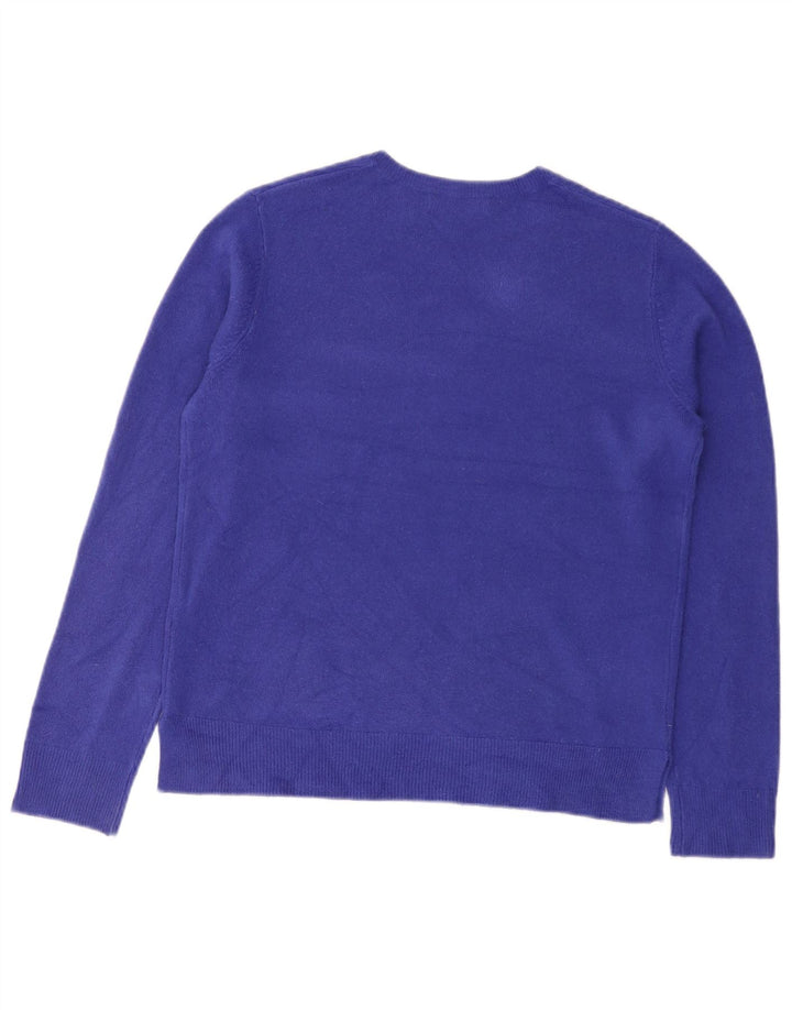 Marks & Spencer Damski sweter z dekoltem w kształcie litery V, UK 12, średni niebieski akryl