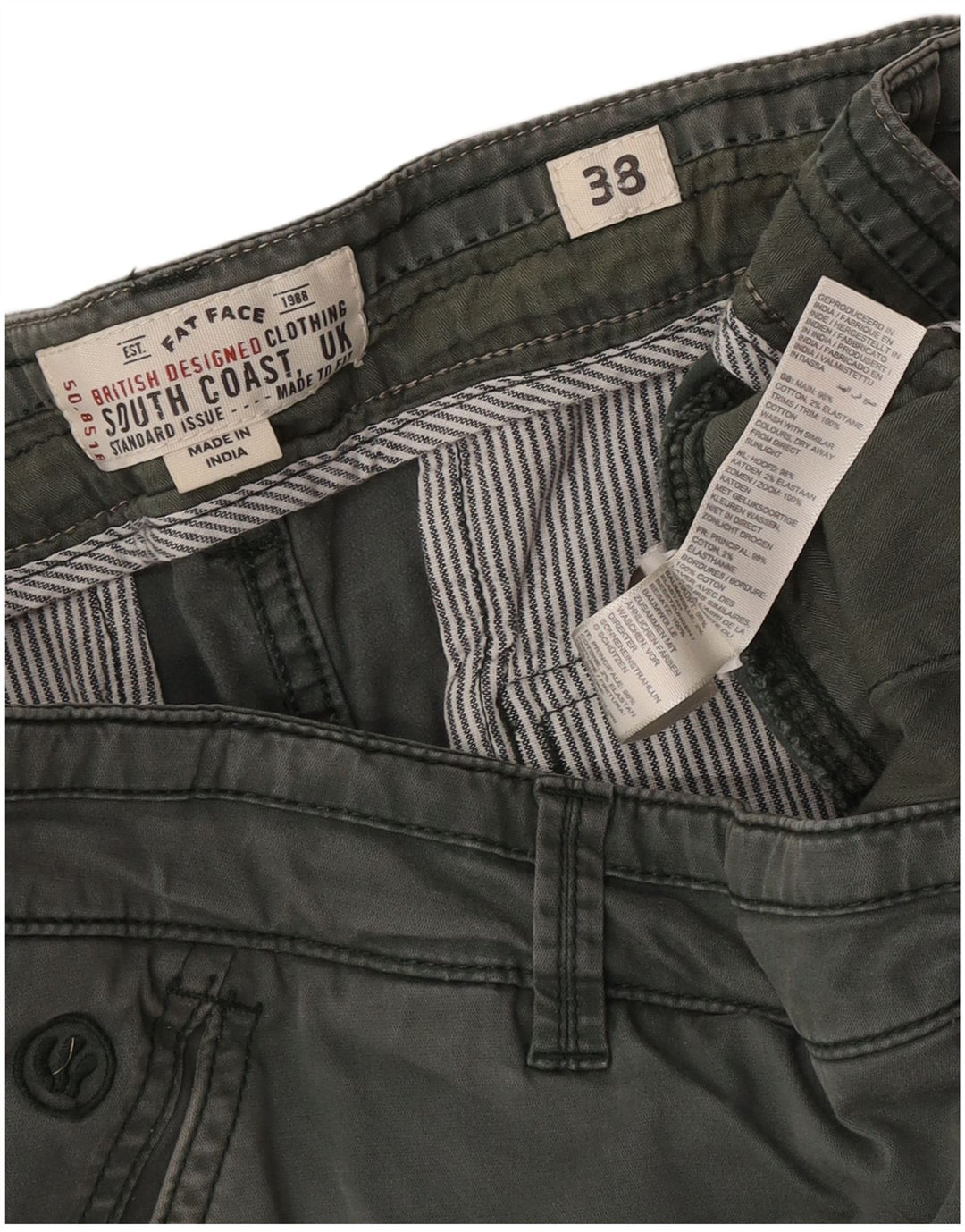Męskie szorty cargo Fat Face W38 XL, zielone, bawełniane