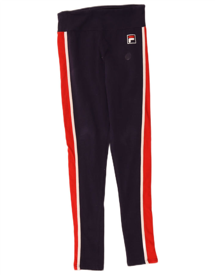 Legginsy damskie Fila UK 10, małe, granatowe, z blokami kolorów