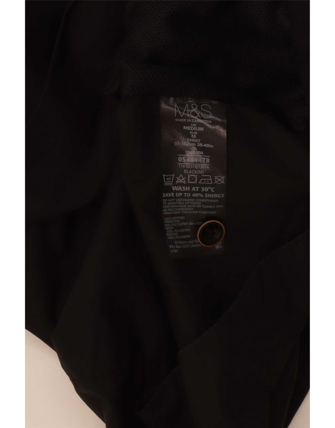 Męska kurtka użytkowa Marks & Spencer UK 38, średnia czarna, bawełniana
