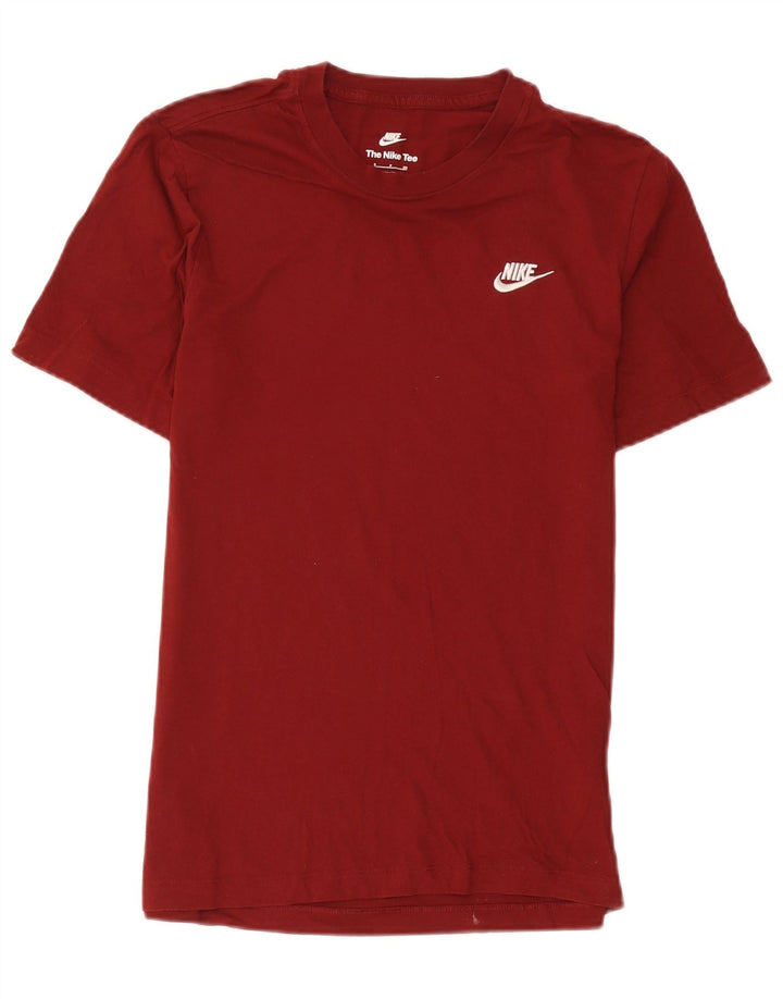 T-shirt męski Nike, mały, bordowy, bawełniany
