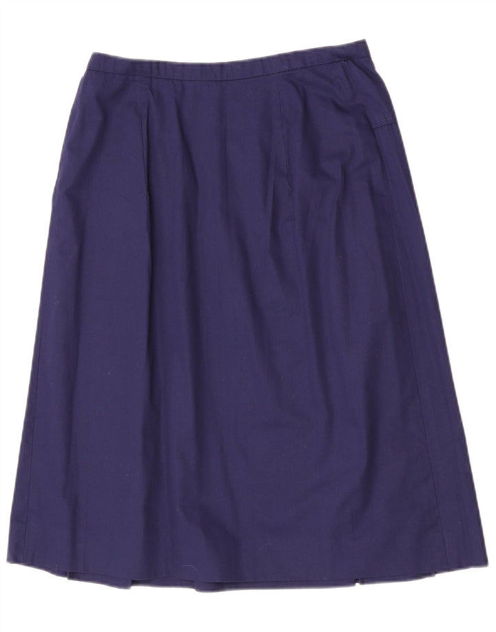 Vintage damska spódnica w kształcie litery A W28 Średni granatowy bawełniany