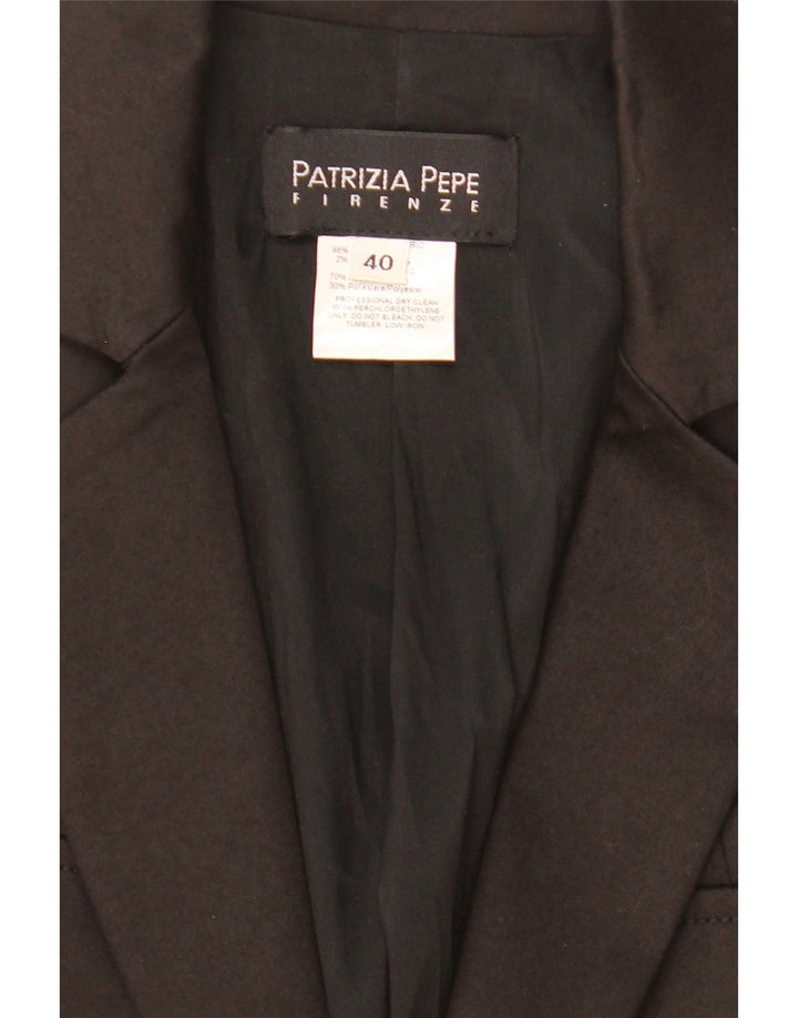 Patrizia Pepe Damska marynarka zapinana na 2 guziki IT 40, mała czarna