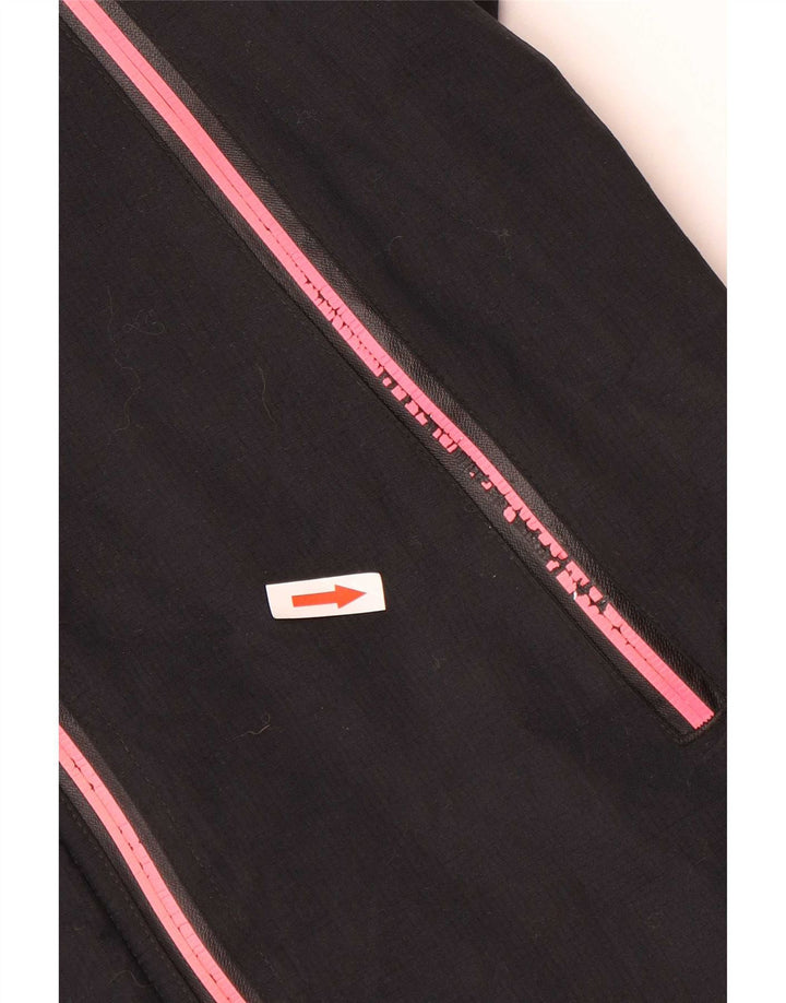 Damska kurtka przeciwdeszczowa z kapturem Superdry UK 14, duża, czarna nylonowa