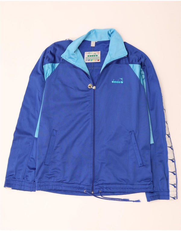 Męska kurtka dresowa Diadora z grafiką UK 44 XL w kolorze niebieskim