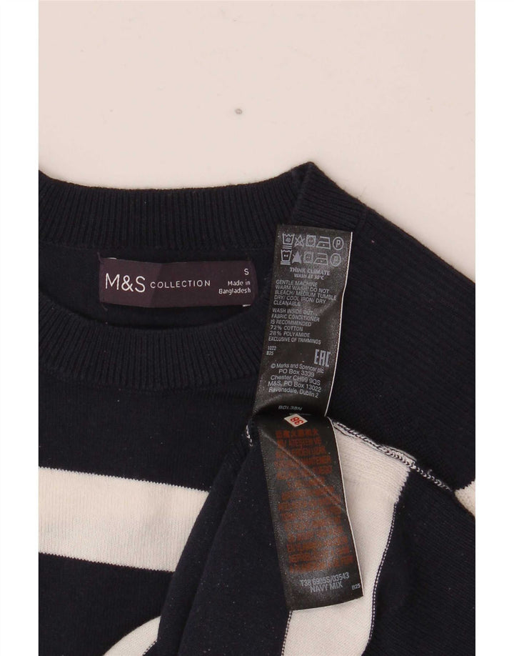Sweter damski Marks & Spencer z okrągłym dekoltem, UK 10, mały, granatowy