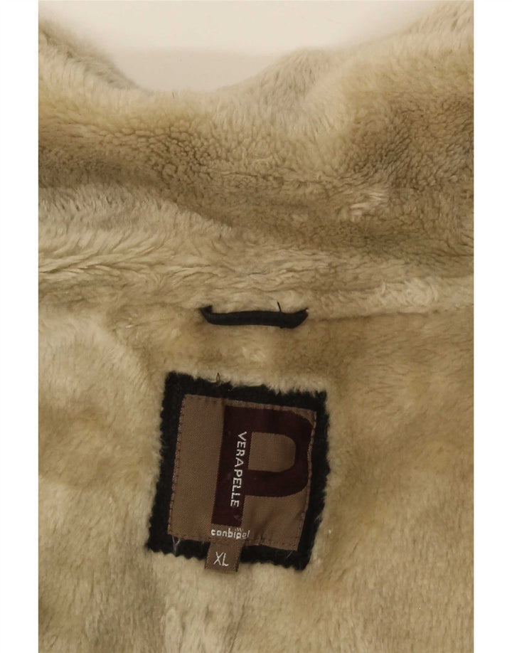 Conbipel Męska kurtka Shearling UK 42 XL Czarna skóra