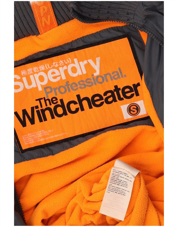SUPERDRY Męska kurtka wiatrówka z kapturem The Windcheater UK 36 Small Grey