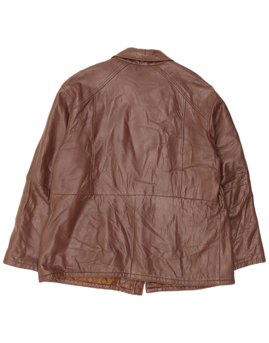 Męska kurtka skórzana VINTAGE IT 56 3XL brązowa