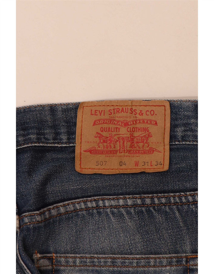 Męskie jeansy Levi's 507 Bootcut W31 L34 Niebieska bawełna