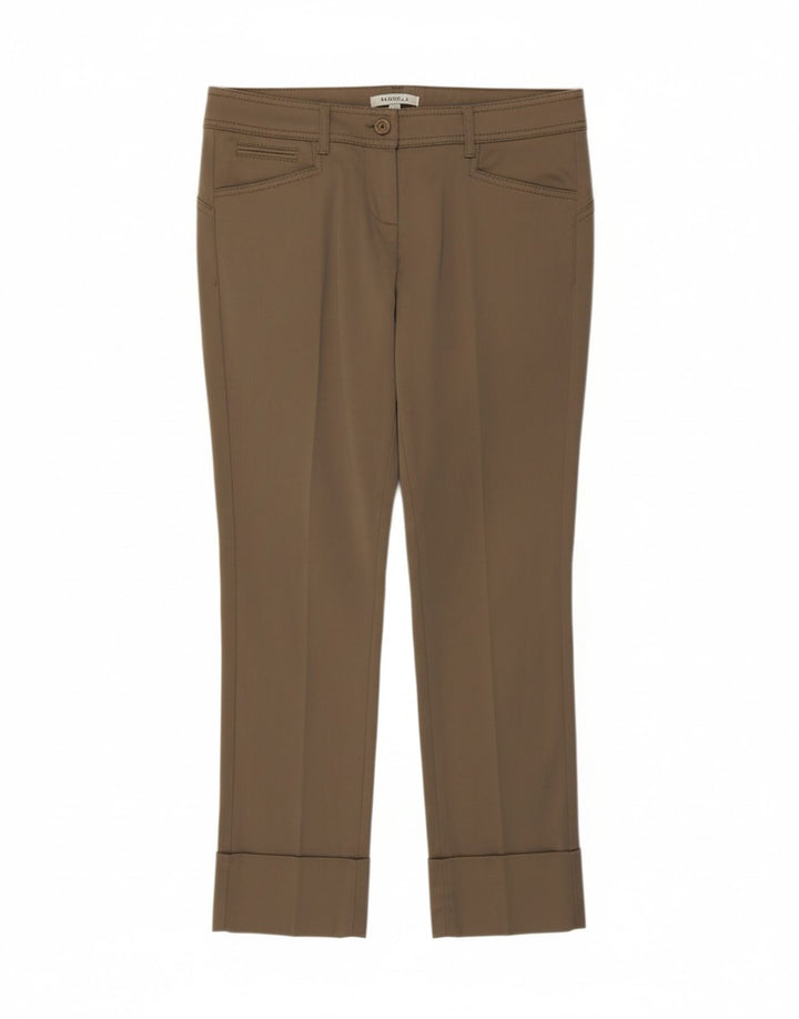 MARELLA Womens Slim Casual Trousers UK 12 Medium  W32 L27 Beige Polyester Vintage Marella and Second-Hand Marella from Messina Hembry 