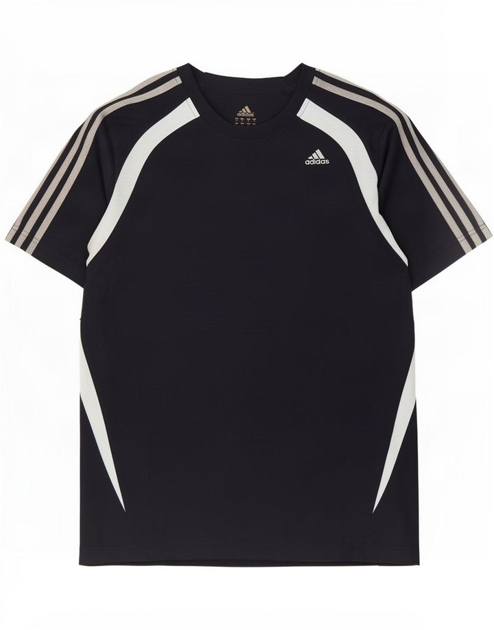T-shirt męski Adidas Top, średni, granatowy, poliester z blokami kolorów