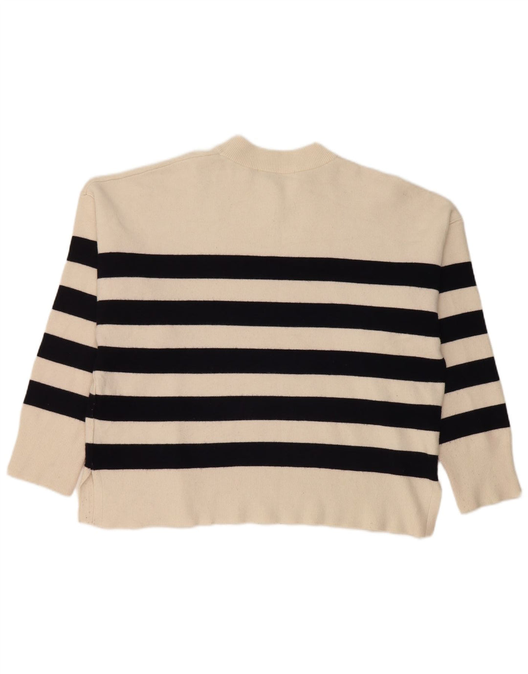 Damski sweter oversize Zara z okrągłym dekoltem UK 10 w małe białe paski