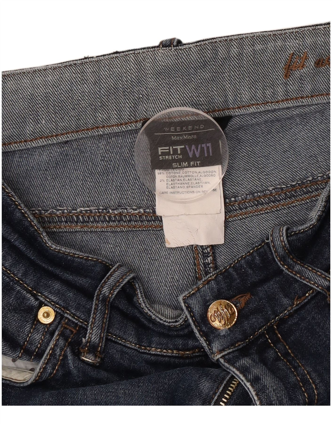 Damskie jeansy Max Mara Weekend Slim W28 L26 Granatowa bawełna
