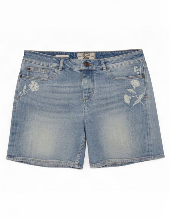 Damskie spodenki jeansowe Fat Face UK 10 Small W27 Niebieska bawełna w kwiaty