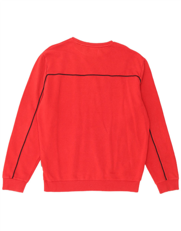 Męska bluza z grafiką GUESS, duża, czerwona, bawełniana