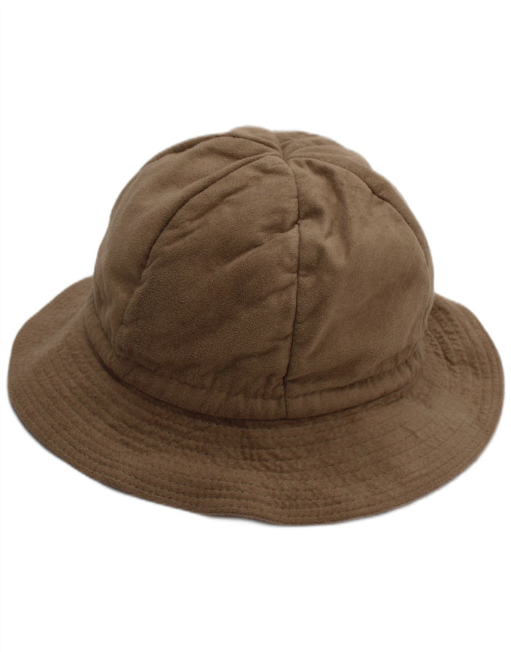 Vintage damski kapelusz typu Bucket ze sztucznego zamszu, jeden rozmiar, beżowy poliester
