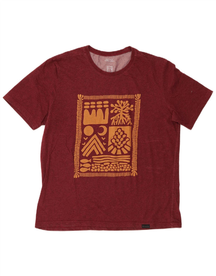 Męski T-shirt z grafiką Decathlon, duży, bordowy