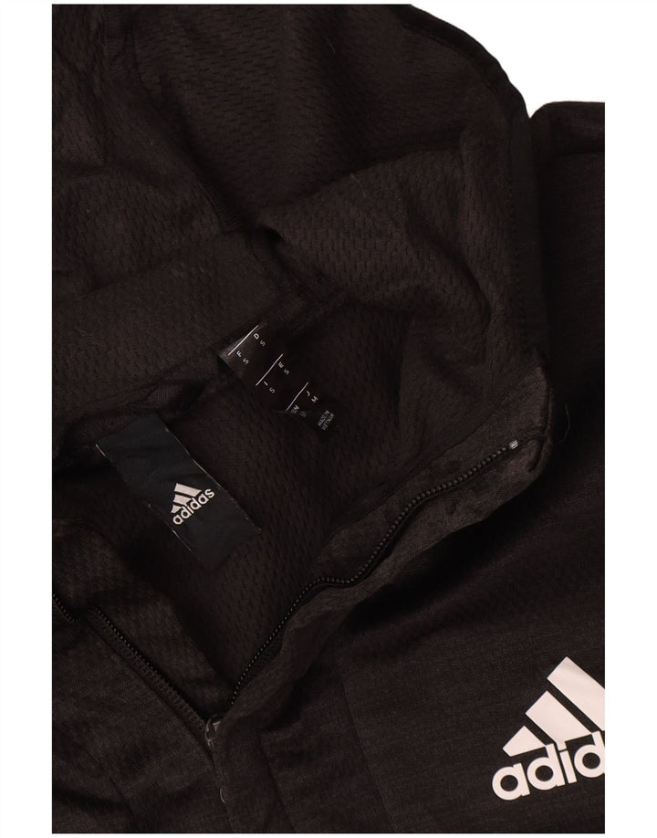 Adidas Męska bluza dresowa z kapturem, mała, szara, poliestrowa