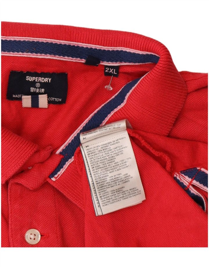 Męska koszulka polo Superdry 2XL, różowa, bawełniana