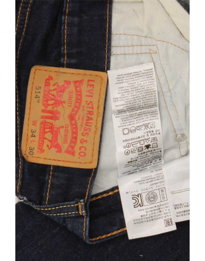 Męskie dżinsy Levi's 514 Straight W34 L30 Granatowa bawełna