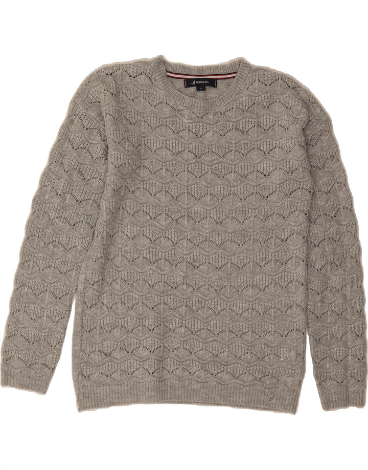 KANGOL Mens Crew Neck Jumper Sweater Small Grey Acrylic Vintage Kangol and Second-Hand Kangol from Messina Hembry 