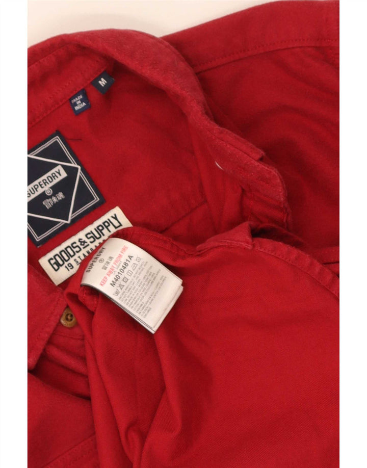 Koszula męska Superdry, bawełniana, w kolorze średnio czerwonym