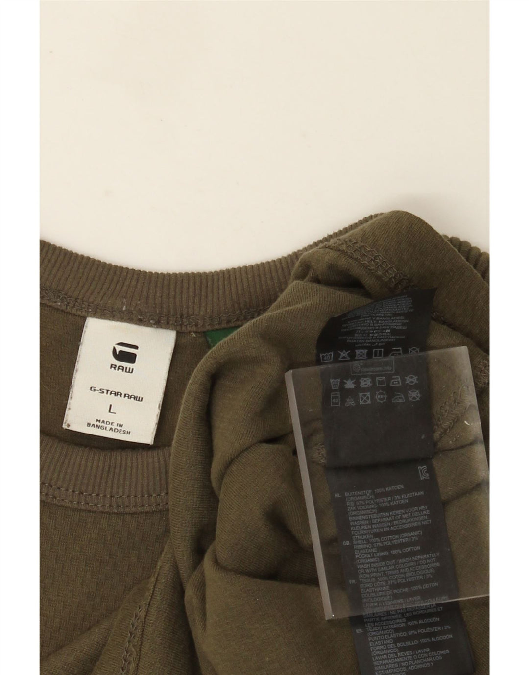 Męski top G-Star z długim rękawem, duży, bawełniany khaki