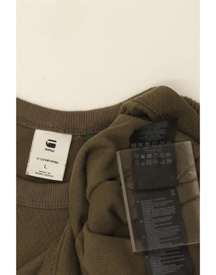 Męski top G-Star z długim rękawem, duży, bawełniany khaki